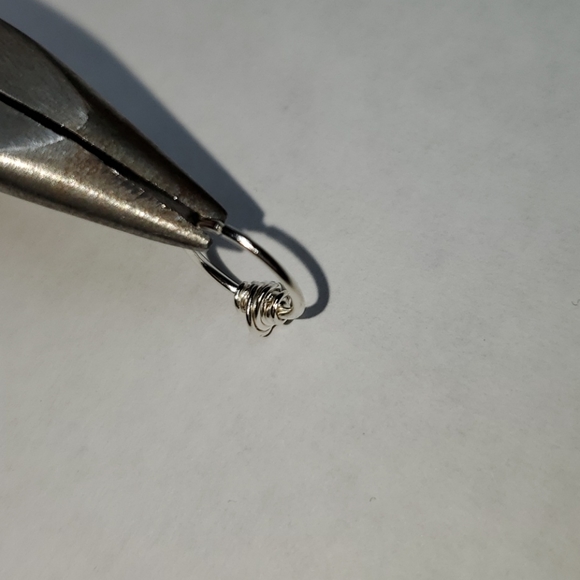 Sterling Silver Wire Wrapped Nose/Cartilage Ring - Picture 7 of 9